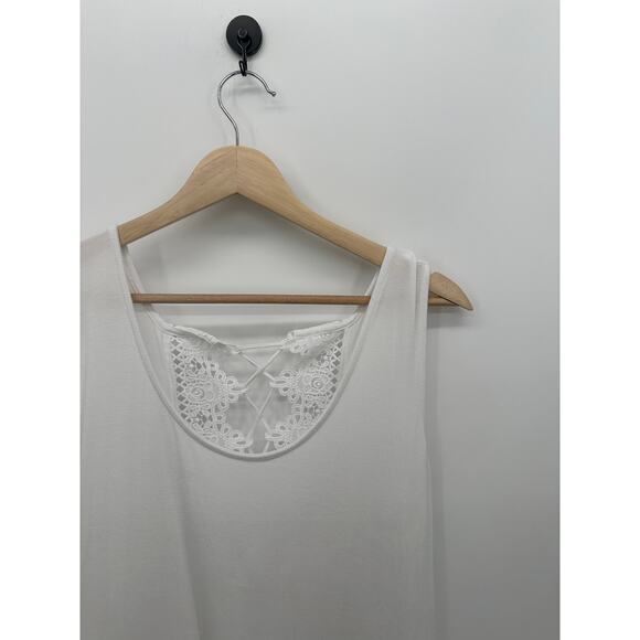 Torrid Womens White Super Soft Babydoll Tank Size 3X Crotchet Summer Boho - Picture 5 of 8